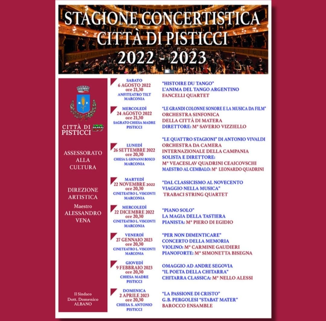 Stagione concertistica 2022 Pisticci